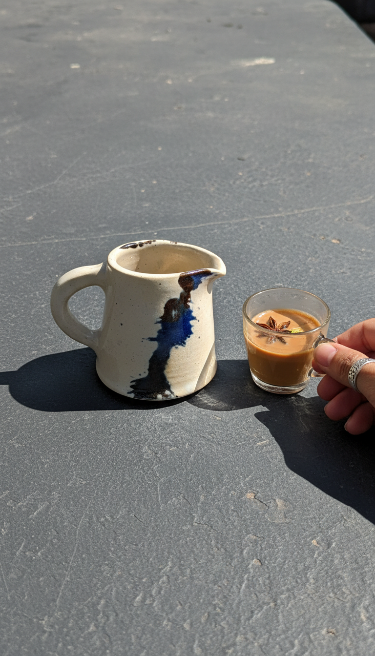 Ink-Splash Creamer Jug — lifestyle_morning-chai-table