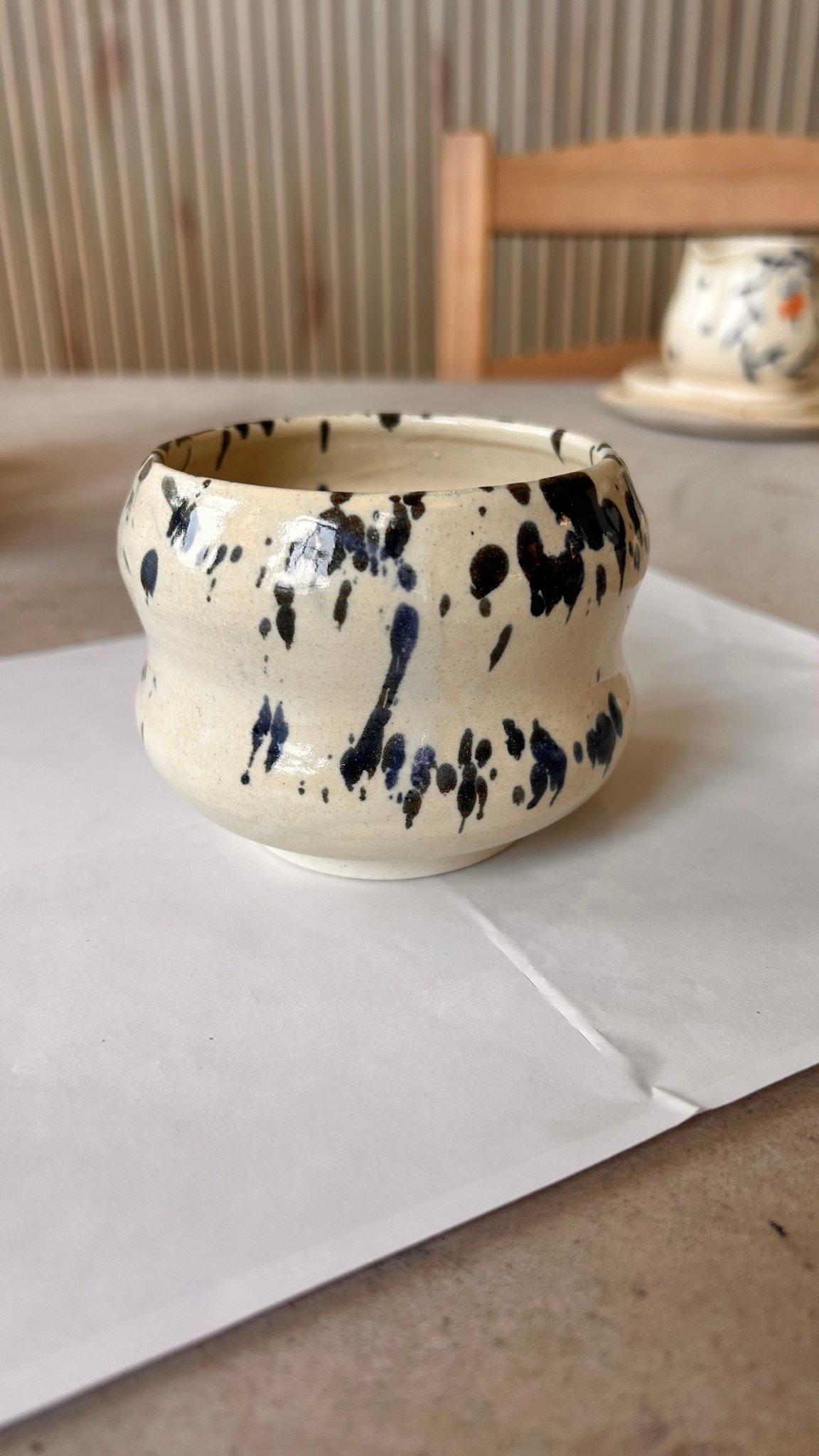 Rain-Speckle Chawan Bowl — front
