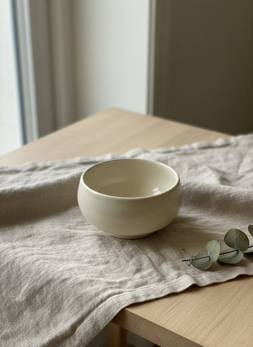 Cream Speckle Prep Bowl — shot_window_vignette
