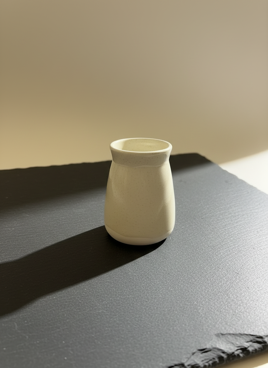 Cream Speckle Bud Vase